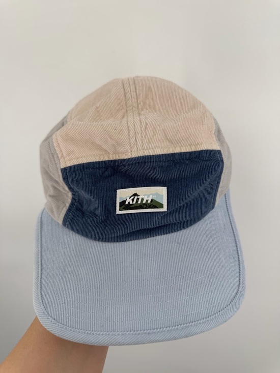 Kith Other - Kith Panelled Corduroy Camper Hat Blue Cream 100% Cotton